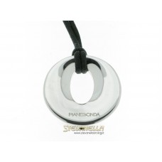 PIANEGONDA collana pendente argento tondo e cordino nero referenza CA010314
